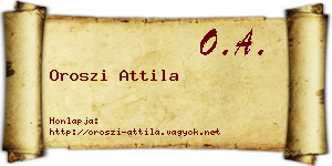 Oroszi Attila névjegykártya